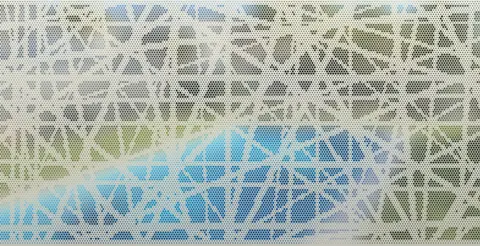 Panel preview: the Bird Sticks design cut into a Textured Surfmist panel