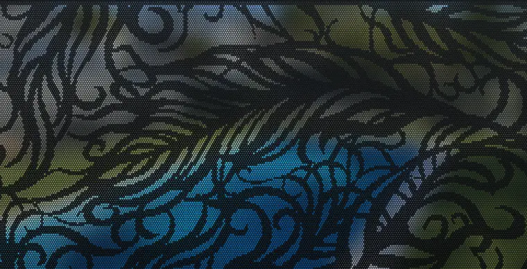 Panel preview: the Feathery design cut into a Textured Black panel