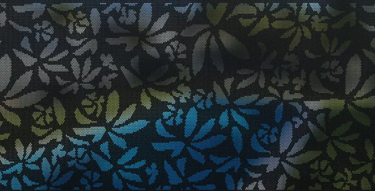 Panel preview: the Flower Power design cut into a Textured Black panel