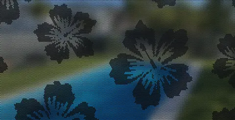 Panel preview: the Hibiscus design cut into a Textured Black panel