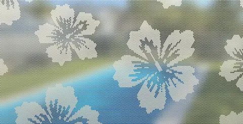 Panel preview: the Hibiscus design cut into a Textured Surfmist panel
