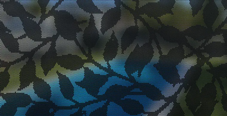 Panel preview: the Leaves design cut into a Textured Black panel