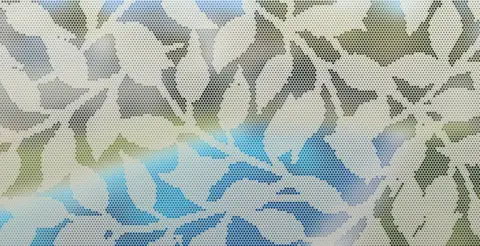 Panel preview: the Leaves design cut into a Textured Surfmist panel