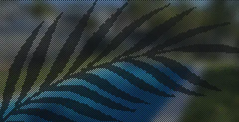 Panel preview: the Palm design cut into a Textured Black panel