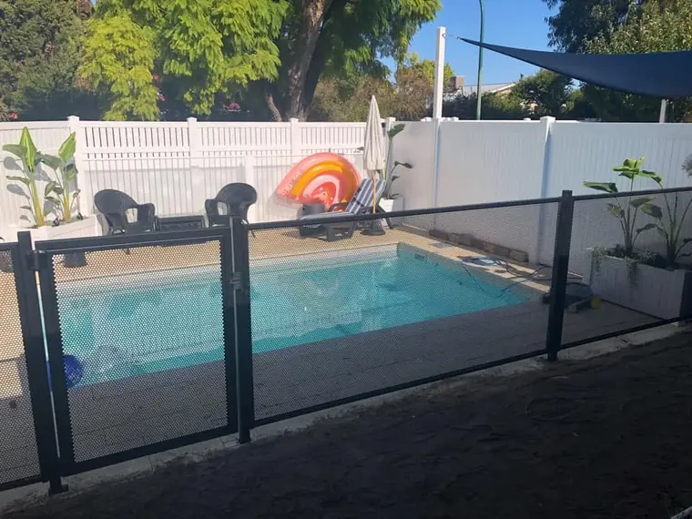 Helen Cromie&rsquo;s PoolPerf pool fence, photographed by Helen and posted on Facebook