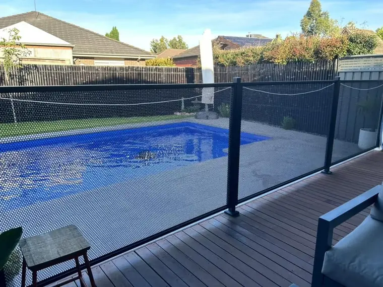 Terri Mournellis&rsquo;s PoolPerf pool fence, photographed by Terri and posted on Facebook