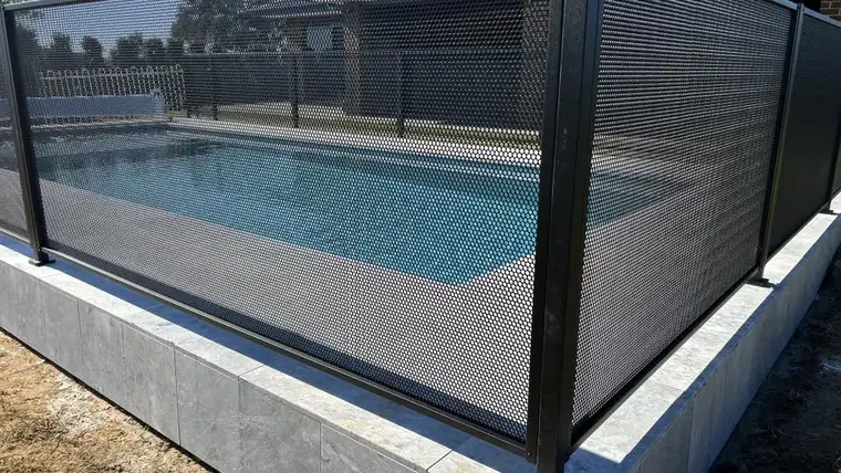 Linda Swanwick&rsquo;s PoolPerf pool fence, photographed by Linda and posted on Facebook