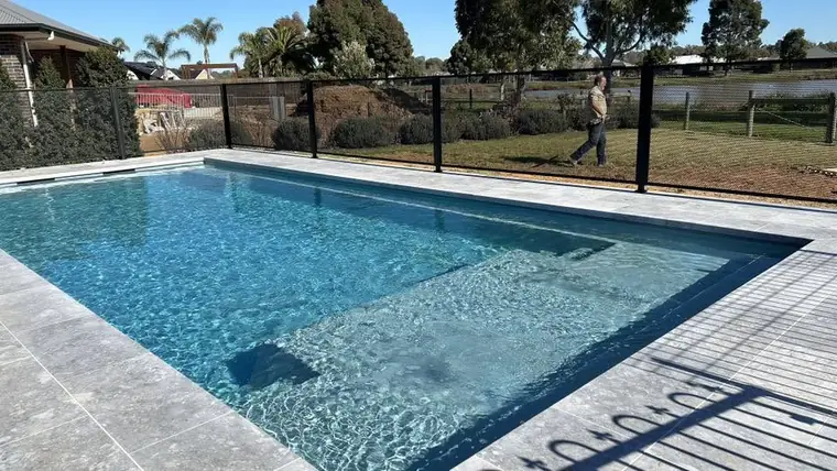 Linda Swanwick&rsquo;s PoolPerf pool fence, photographed by Linda and posted on Facebook