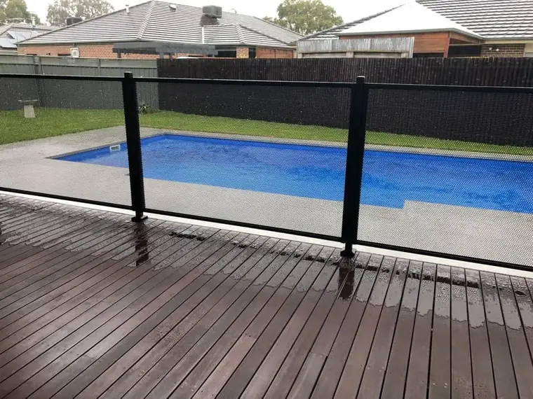 Terri Mournellis&rsquo;s PoolPerf pool fence, photographed by Terri and posted on Facebook
