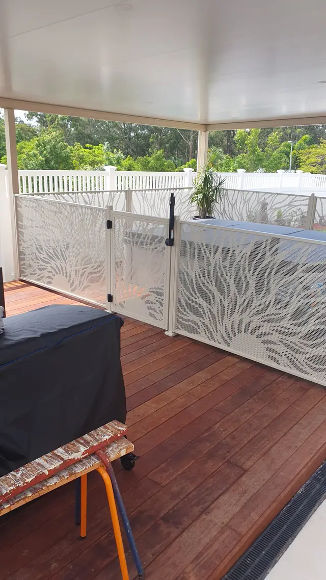 White Sun Rays panels seen from a timber deck